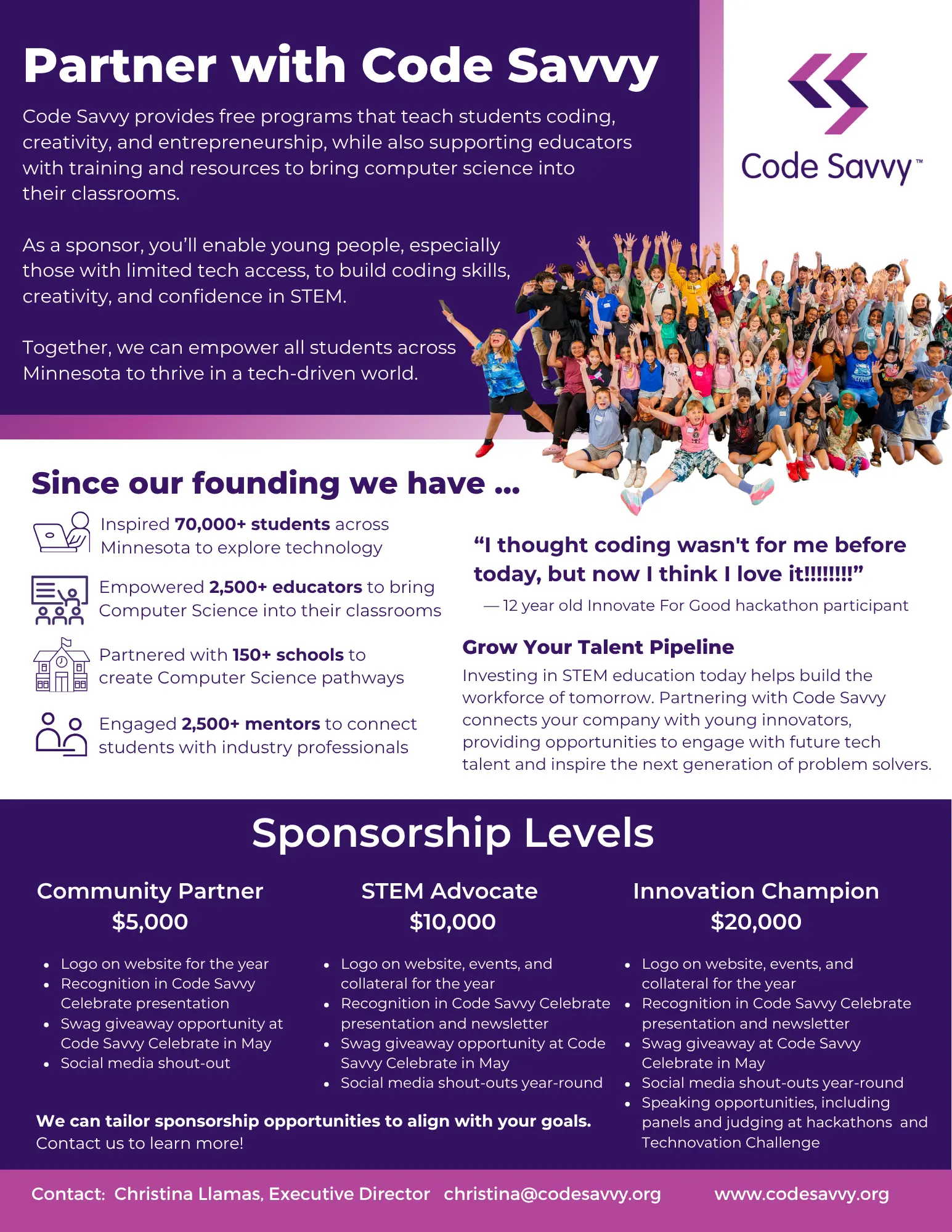 Preview of the Code Savvy sponsorship prospectus