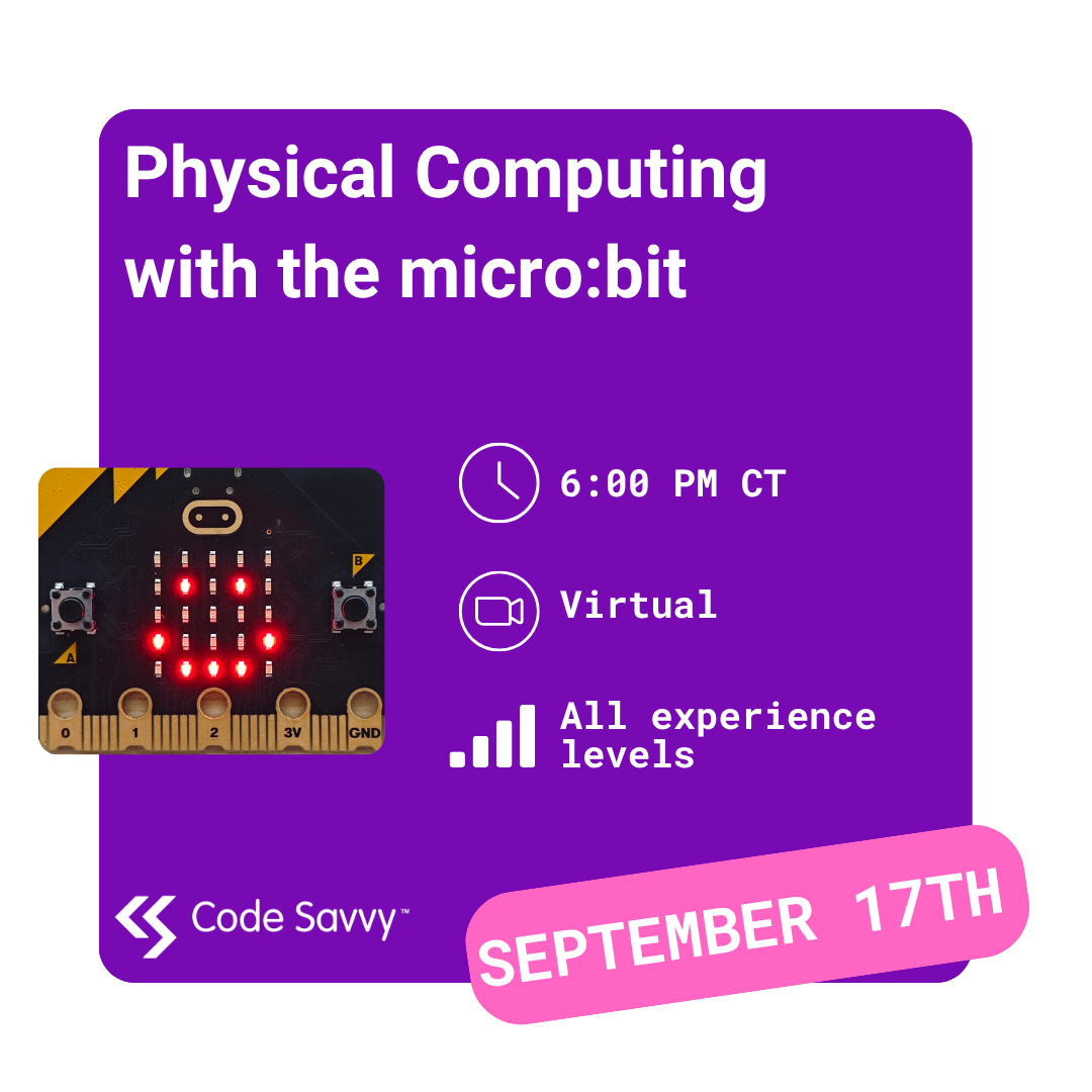 Physical Computing with the micro:bit professional development session graphic