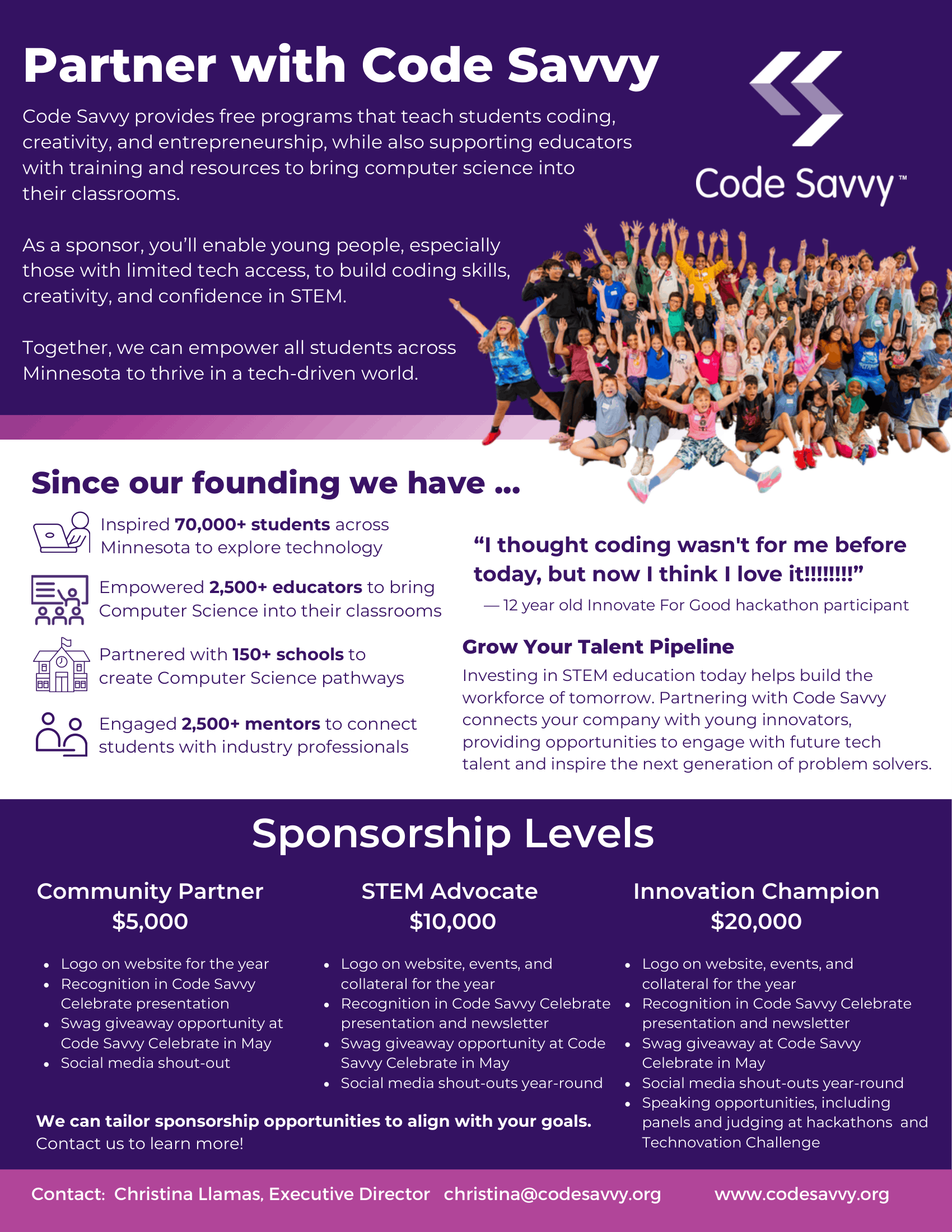 Preview of the Code Savvy sponsorship prospectus